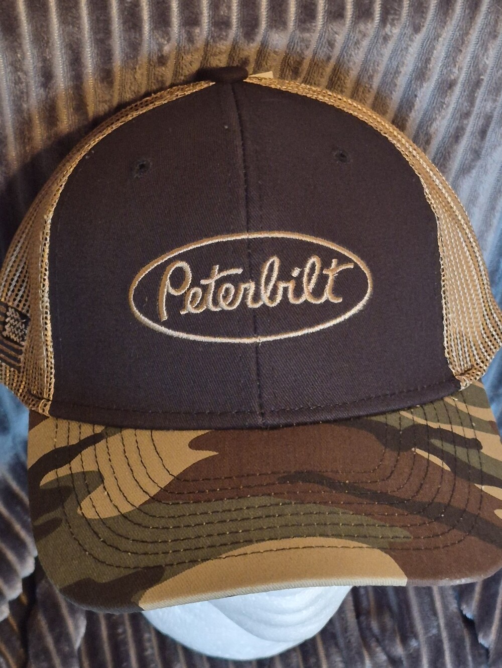 Camo Peterbilt Trucker Baseball Cap NWT